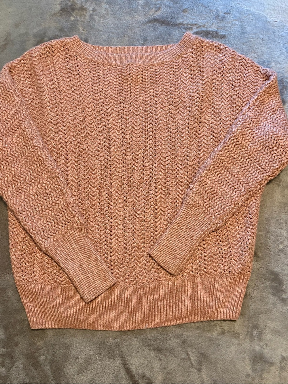 Nicole Miller New York Women's Open-Weave Crewneck Sweater in Dusty Rose